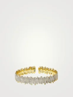 18K Gold Classic Milli Full Pavé Diamond Bangle Bracelet