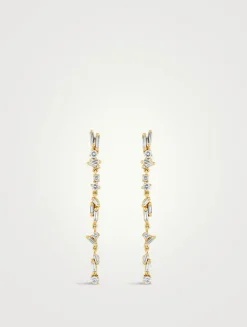 18K Gold Classic Sparkler Diamond Drop Earrings