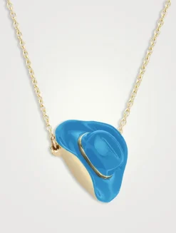 9K Gold Cowboy Hat Pendant Necklace