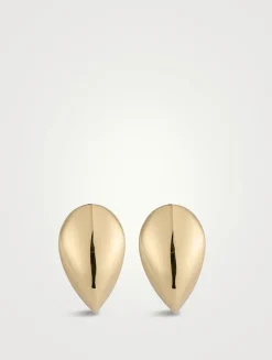 18K Gold Curved Claw Stud Earrings