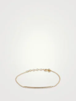 14K Gold Diamond Bar Chain Bracelet