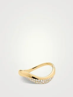 14K Gold Dôme Figure Diamond Dipped Ring
