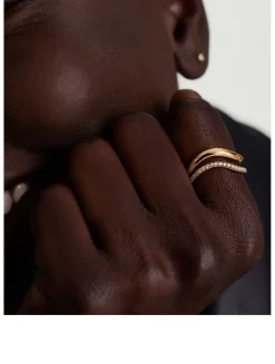 14K Gold Dôme Figure Pavé Diamond Ring