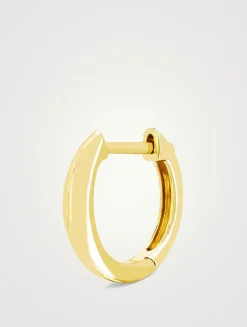 14K Gold Dome Huggie Earring