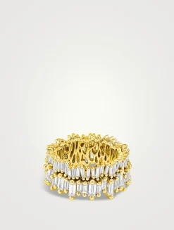 18K Gold Double Stack Diamond Eternity Band