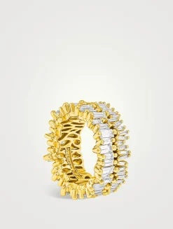 18K Gold Double Stack Diamond Eternity Band