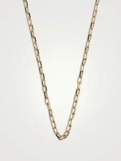 14K Gold Elongated Cable Chain Necklace - 20-Inch
