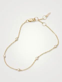 14K Gold Fine Floating Diamond Bracelet