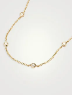 14K Gold Fine Floating Diamond Bracelet