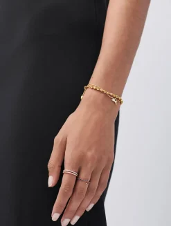 14K Gold Fine Slim Eternity Ring With Diamonds