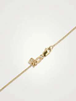 14K Gold Fluted Heart Mini Charm Necklace