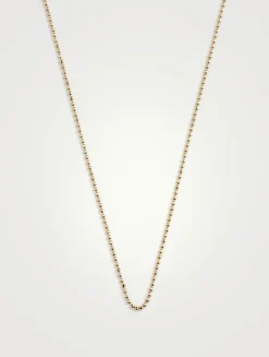 14K Gold Heavy Bolita Chain Necklace - 24-Inch
