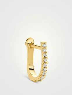 18K Gold Huggie Hoop Earring