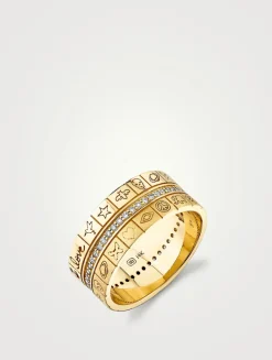 14K Gold Icon Cigar Ring With Diamonds