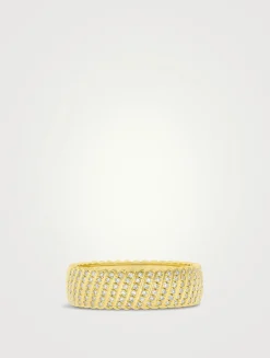 14K Gold Jumbo Twist Ring With Diamonds