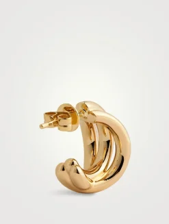 14K Gold Knot Huggie Earrings