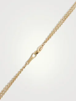 14K Gold Layered Chain Necklace With Pearl And Diamond