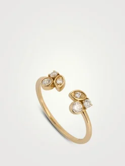 14K Gold Marquise Eye Bezel Diamond Ring