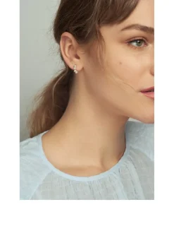 14K Gold Mini Baby Pearl Huggie Hoop Earrings