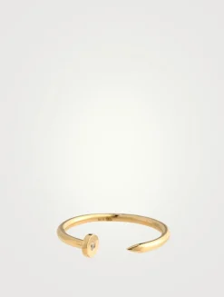 14K Gold Nail Ring With Diamond