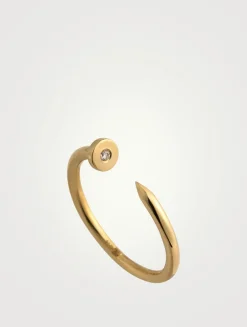 14K Gold Nail Ring With Diamond