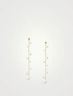 14K Gold Pearl Bubble Drop Earrings