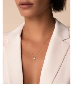 18K Gold Princess Midi Diamond Pendant Necklace