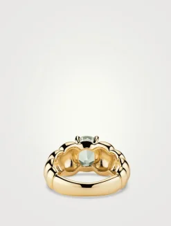 14K Gold Puffy Charlotte Gemstone Ring