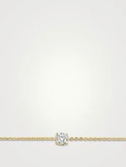 18K Gold Round Drop Bracelet