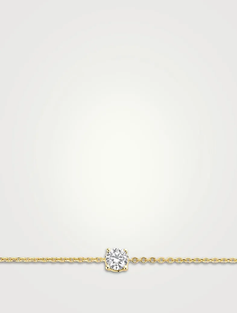 18K Gold Round Drop Bracelet