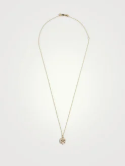 14K Gold Sand Dollar Pendant Necklace With Diamonds