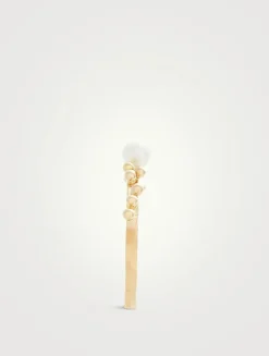 14K Gold Scattered Bubble Pearl Hammered Ring