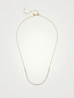 14K Gold Segment Necklace With Diamonds