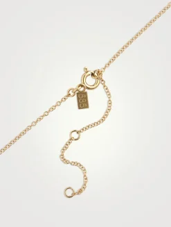 14K Gold Segment Necklace With Diamonds