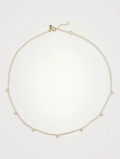 14K Gold Seven Diamond Sparkle Necklace