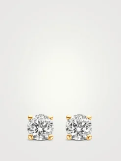 18K Gold Stud Earrings
