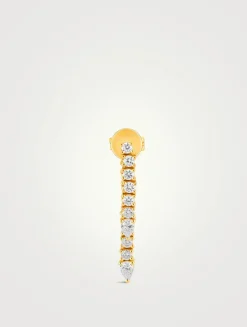 14K Gold Teardrop Fringe Earring With Diamonds