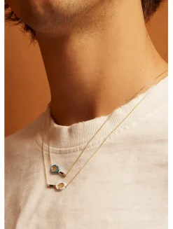 9K Gold Tennis Enamel Pendant Necklace