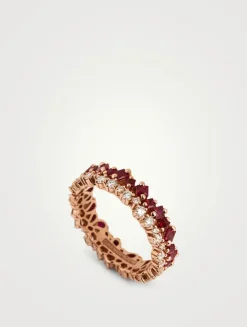 18K Rose Gold Double Eternity Band