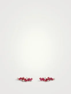 18K Rose Gold Frenzy Ruby Stud Earrings