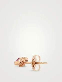 18K Rose Gold Frenzy Ruby Stud Earrings
