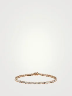 18K Rose Gold Princess Mini Diamond Tennis Bracelet