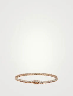 18K Rose Gold Princess Mini Diamond Tennis Bracelet