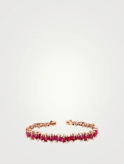 18K Rose Gold Shimmer Audrey Ruby Bangle Bracelet