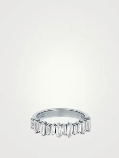 18K White Gold Bold Diamond Half Band