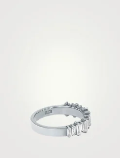 18K White Gold Bold Diamond Half Band