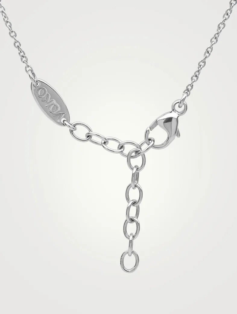 18K White Gold Chain Bracelet With Pearls