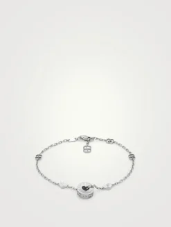 18K White Gold Charm And Star Bracelet