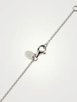 18K White Gold Circle Necklace With Diamonds