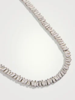 18K White Gold Classic Diamond Tennis Necklace